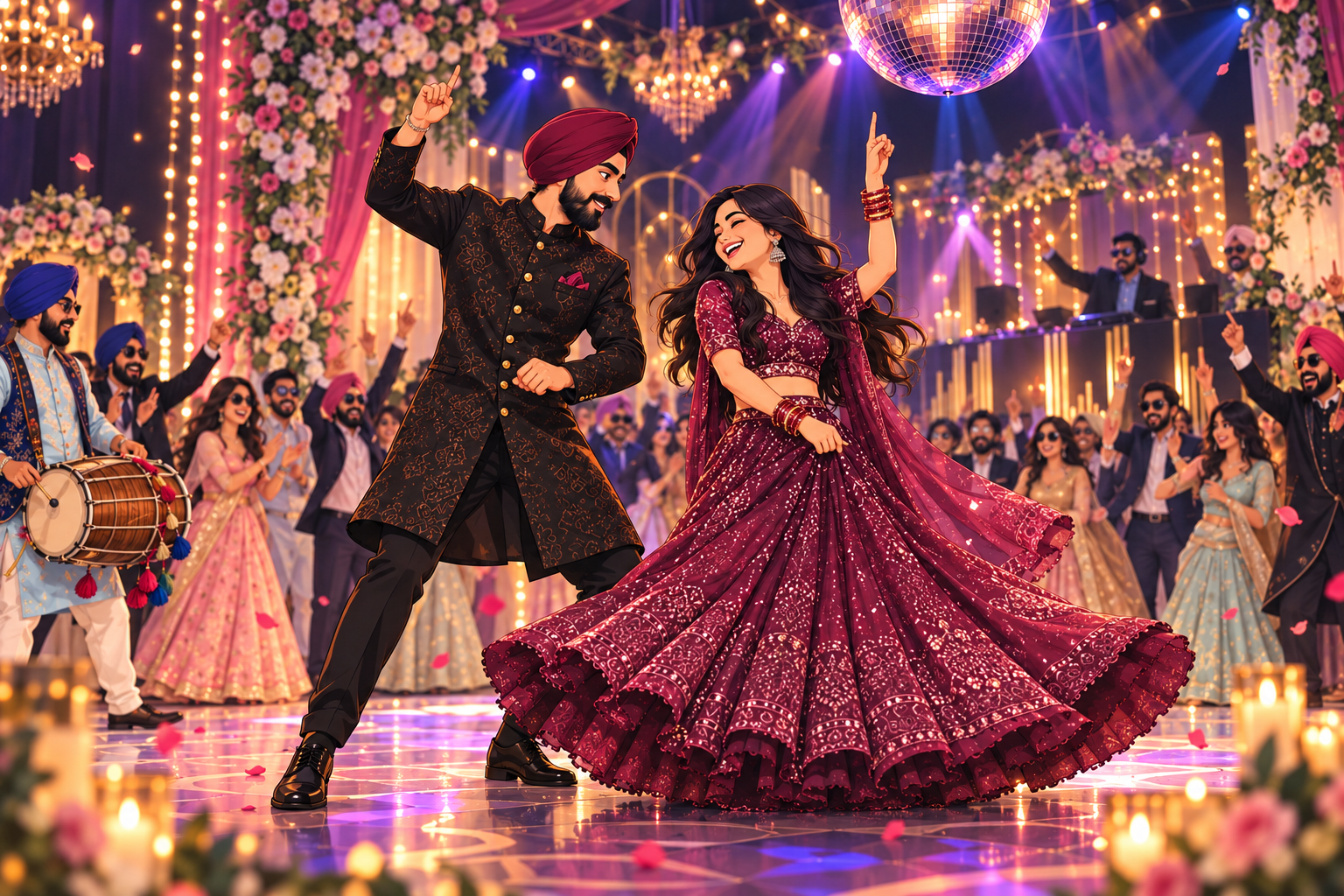 Engagement and sangeet celebration